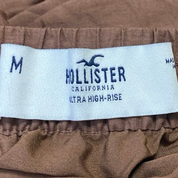 Hollister Brown Floral Embroidered High Waisted Pull On A Line Mini Skirt Size M - Picture 4 of 4